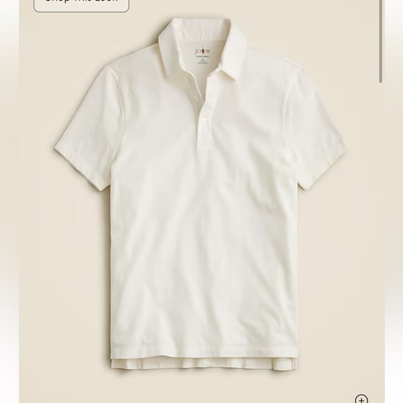 NWT! J. Crew Tall ivory sueded cotton polo shirt. Men’s Large. $49 - Picture 1 of 7